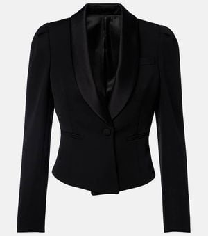 McQueen Cropped Wool Blazer - Black