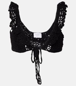 Anna Kosturova Crochet Crop Top - Black