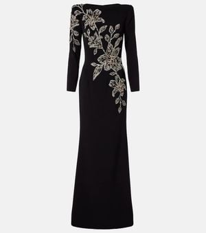 Jenny Packham Slipper Orchid Embellished Gown - Black