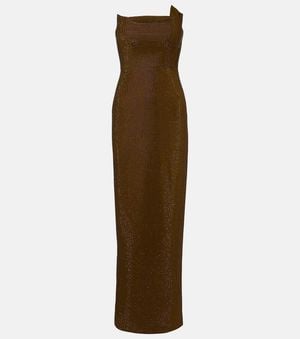 Roland Mouret Embellished Strapless Gown - Brown