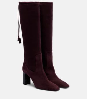Max Mara Stiefel 75 Aus Veloursleder - Rot
