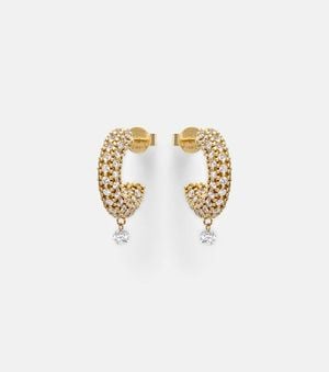 PERSÉE Ohrringe Helios Aus 18Kt Gelbgold Mit Diamanten - Weiß