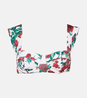 Alexandra Miro Donna Floral Bikini Top - Blue