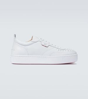 Christian Louboutin Happyrui Spiked Leather Sneakers - White