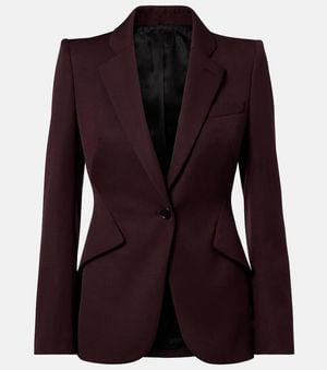 McQueen Wool Grain De Poudre Blazer - Purple
