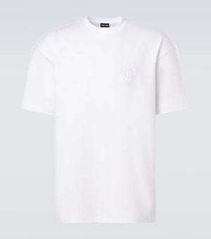 Giorgio Armani T-Shirt Aus Baumwoll-Jersey - Weiß