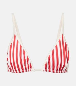 Bananhot Candy Striped Triangle Bikini Top - Red