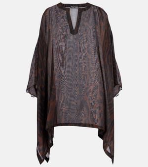 Tom Ford Leopard-Print Cotton And Silk Kaftan - Black