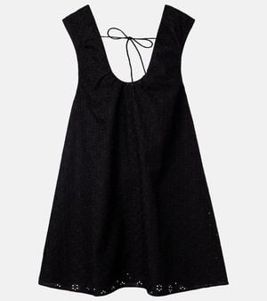 Faithfull the Brand Juana Broderie Anglaise Minidress - Black