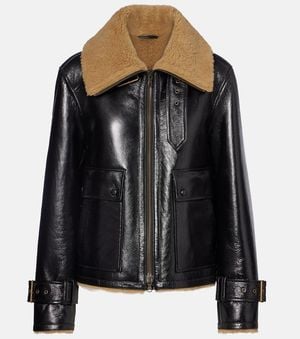 Veronica Beard Veste Danika En Cuir Et Shearling - Noir