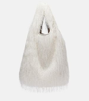 Dries Van Noten March Large Fringed Tote Bag - White