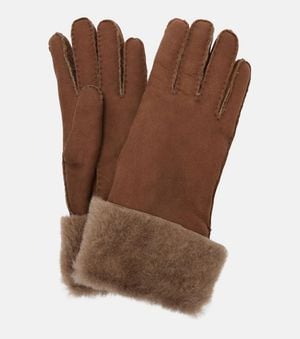 Brunello Cucinelli Handschuhe Aus Leder Und Shearling - Braun
