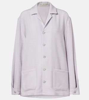 God's True Cashmere Affirmations Cashmere Pyjama Shirt With Moonstone - Grey