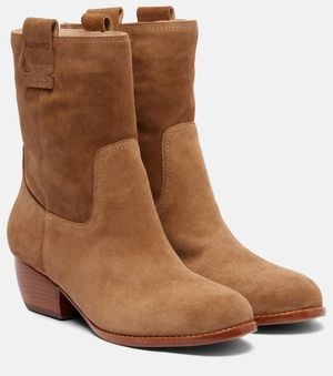 FARM Rio Ankle Boots Aus Veloursleder - Braun