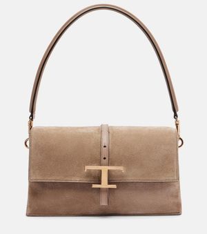Tod's Schultertasche T Timeless Mini Aus Veloursleder - Braun