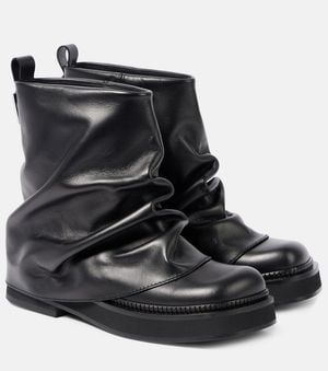 The Attico Robin Leather Ankle Boots - Black