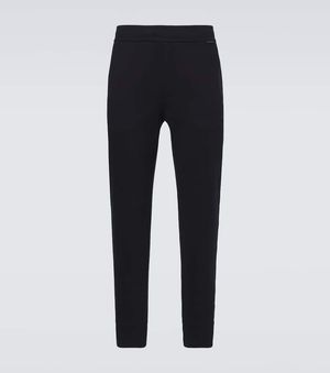 Moncler Cotton-Blend Joggers - Blue