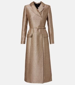Emilia Wickstead Kalonice Belted Sequined Tweed Midi Dress - Brown