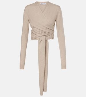 Alaïa Cashmere And Wool-Blend Wrap Top - Natural