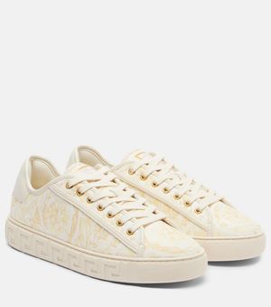 Versace Sneakers Greca Aus Canvas - Natur