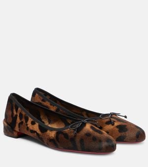 Christian Louboutin Sweetie Jane Ballerinas Aus Kalbshaar Mit Leopardenprint - Braun