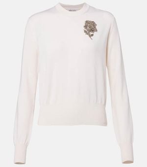 McQueen Verzierter Pullover Aus Wolle - Weiß