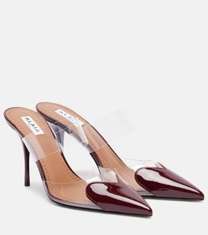 Alaïa Le Cour 90 Patent Leather And Pu Mules - Pink