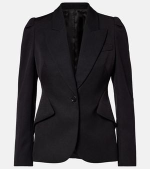 McQueen Single-Breasted Wool Jacket - Black