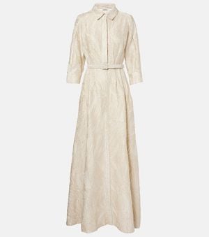 Jonathan Simkhai Courtney Embellished Jacquard Gown - Natural