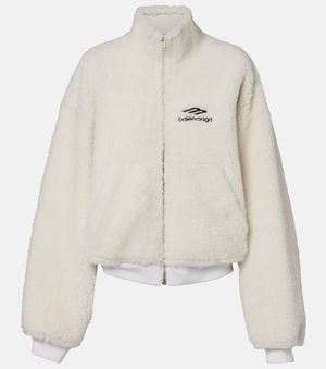 Balenciaga Shearling Jacket - Natural