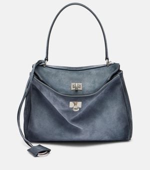 Balenciaga Rodeo Small Suede Shoulder Bag - Blue
