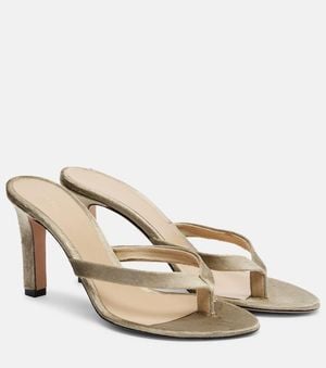 The Row Sacha Velvet Thong Sandals - Natural