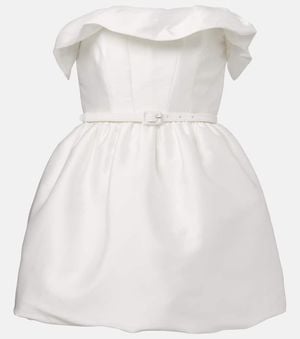 Roland Mouret Ruffled Draped Strapless Minidress - Grey