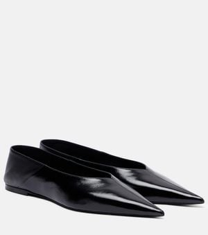 Saint Laurent Ballerines Carolyn En Cuir - Noir