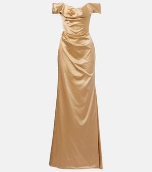 Vivienne Westwood Nova Cora Satin Corset Gown - Natural