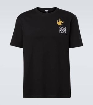 Loewe Relaxed Fit Cotton T-Shirt - Black