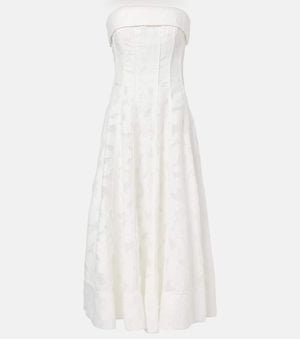 Jonathan Simkhai Imogen Jacquard Bustier Dress - White