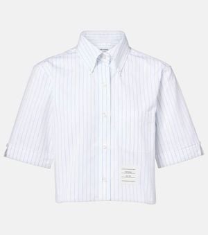 Thom Browne Cropped-Hemd Aus Baumwollpopeline - Weiß