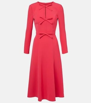Carolina Herrera Bow-Detail Crepe Midi Dress - Red