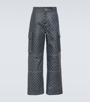 Gucci Jean cargo GG ample - Gris