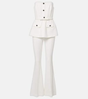 Self-Portrait Jumpsuit Aus Crepe - Weiß