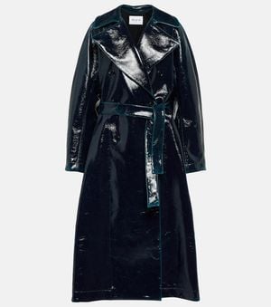 Alaïa Beschichteter Trenchcoat Aus Einem Wollgemisch - Blau