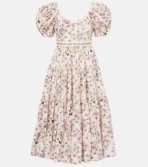 Agua Bendita Palmera Tiered Cotton Maxi Dress - Natural