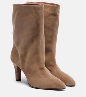 Paris Texas Ankle Boots Elsa 75 Aus Veloursleder - Braun