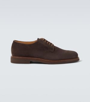 Brunello Cucinelli Suede Derby Shoes - Brown