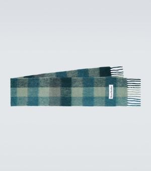 Acne Studios Checked Alpaca And Wool-Blend Scarf - Green