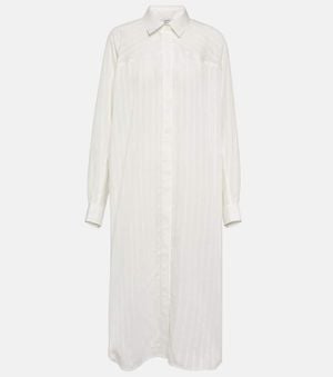 TOTEME Striped Jacquard Shirt Dress - White