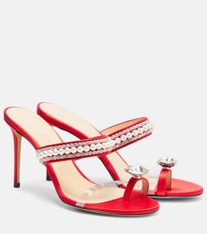 Mach & Mach Mules Diamond Of Elizabeth 90 De Saten - Rojo