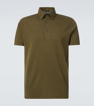 Loro Piana Cotton Pique Polo Shirt - Green