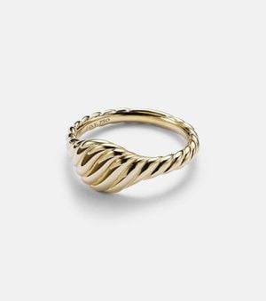 David Yurman Pinky Ring Sculpted Cable Aus 18Kt Gelbgold - Weiß